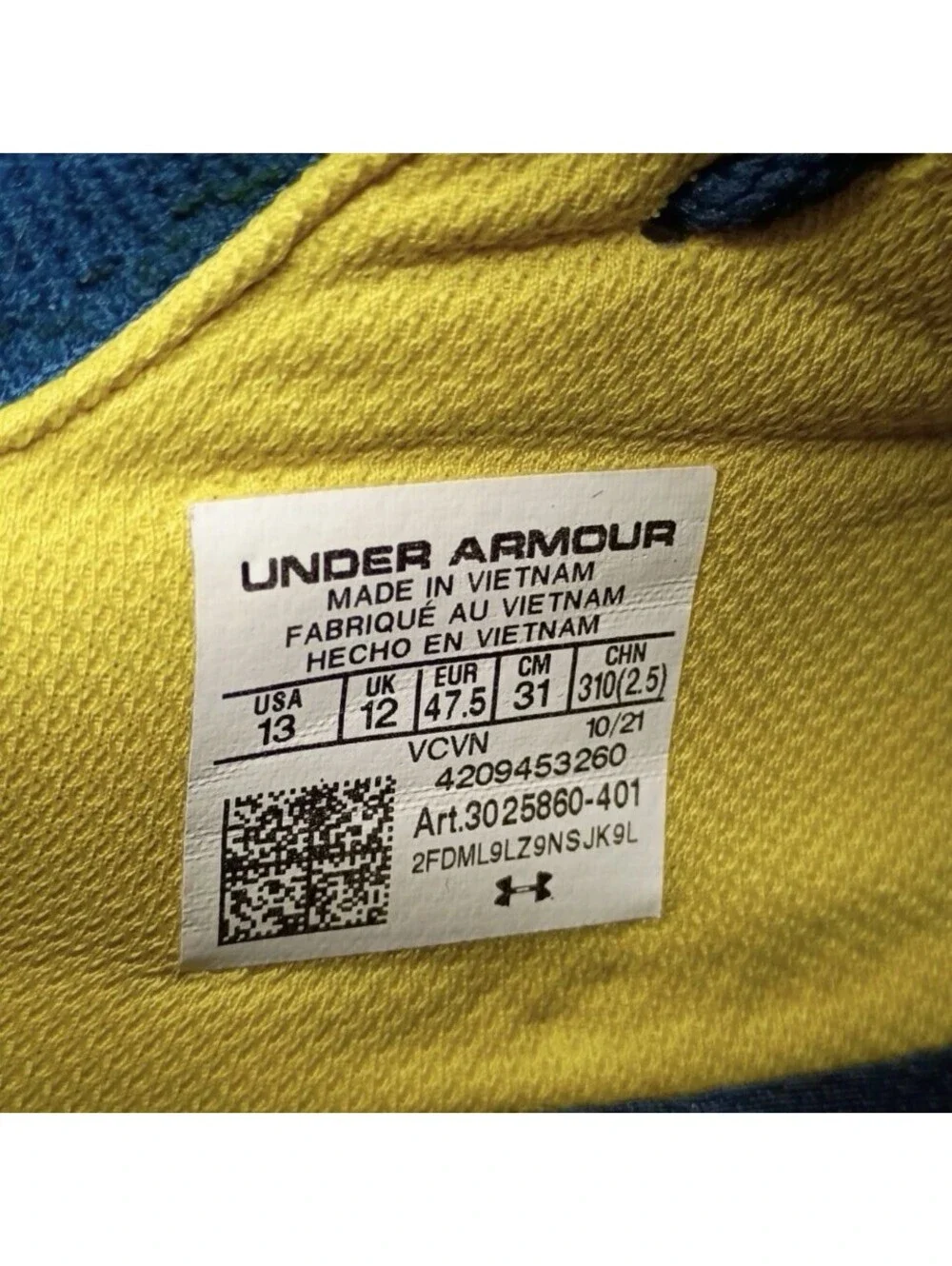 Under Armour Men's Project Rock 4 Royal Blue Athletic Sneakers Size 13